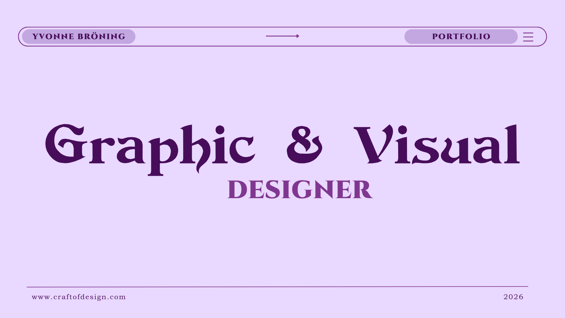 Portfolio cover: Graphic & Visual Designer